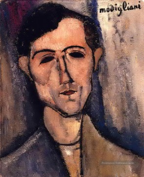 portrait Tableau Peinture - tête de l’homme portrait d’un poète Amedeo Modigliani